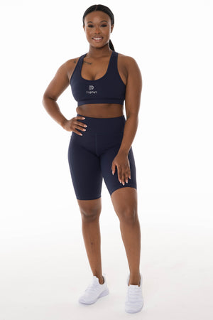 High Rise Midnight Navy Pocket Bike Shorts