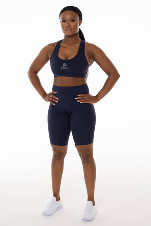 High Rise Midnight Navy Pocket Bike Shorts