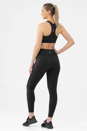 Instinct Black High Rise Full Length Embossed Pocket Leggings