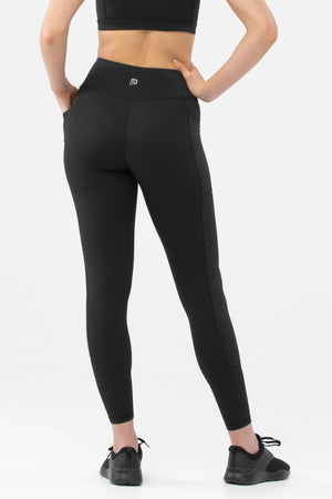 Instinct Black High Rise Full Length Embossed Pocket Leggings