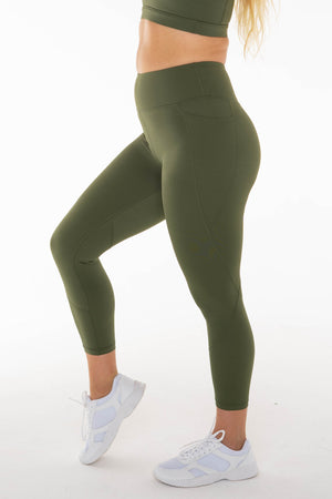 Accelerate Khaki Pocket 7/8 Leggings