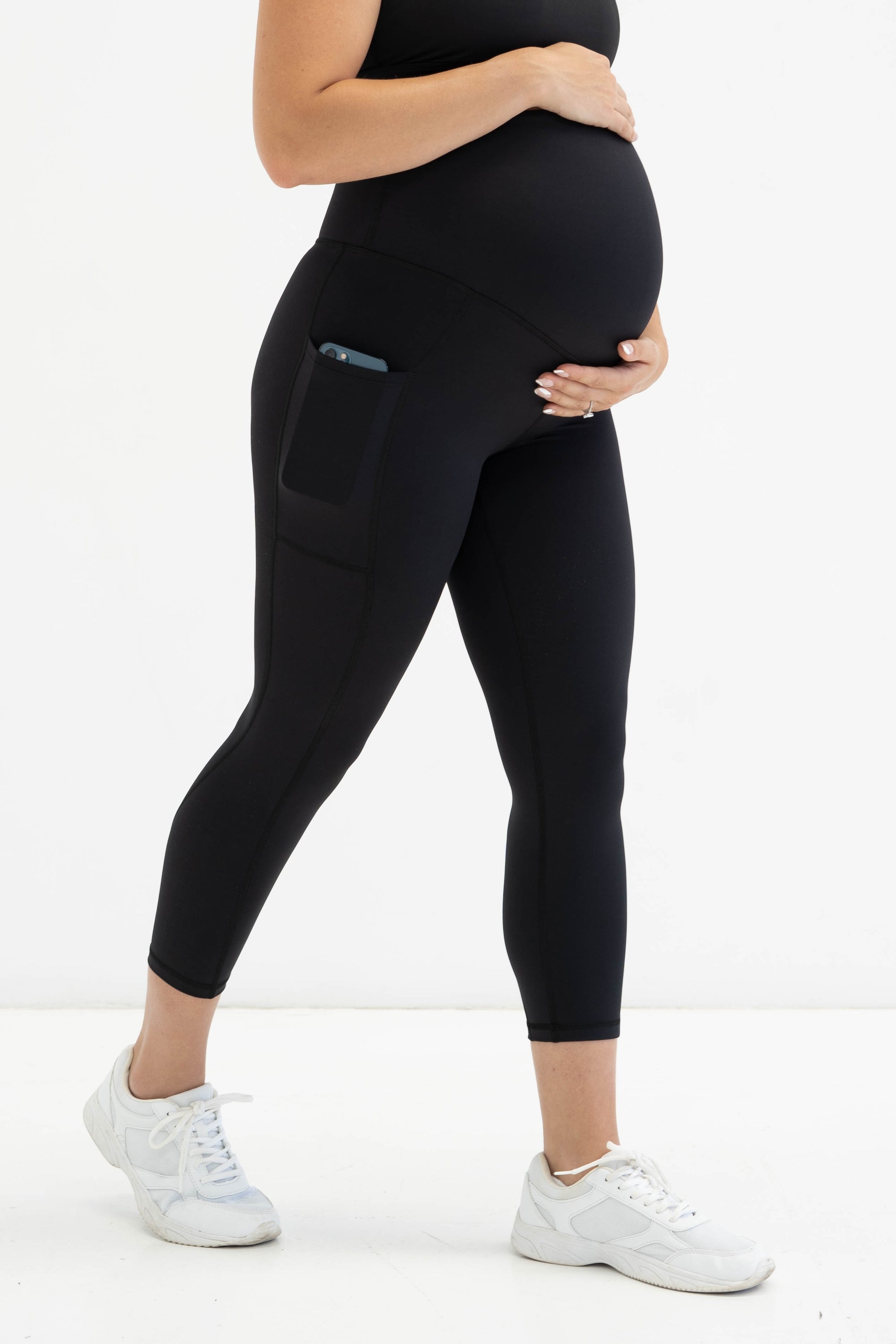 Bump Support Black Pocket 7/8 Maternity Leggings