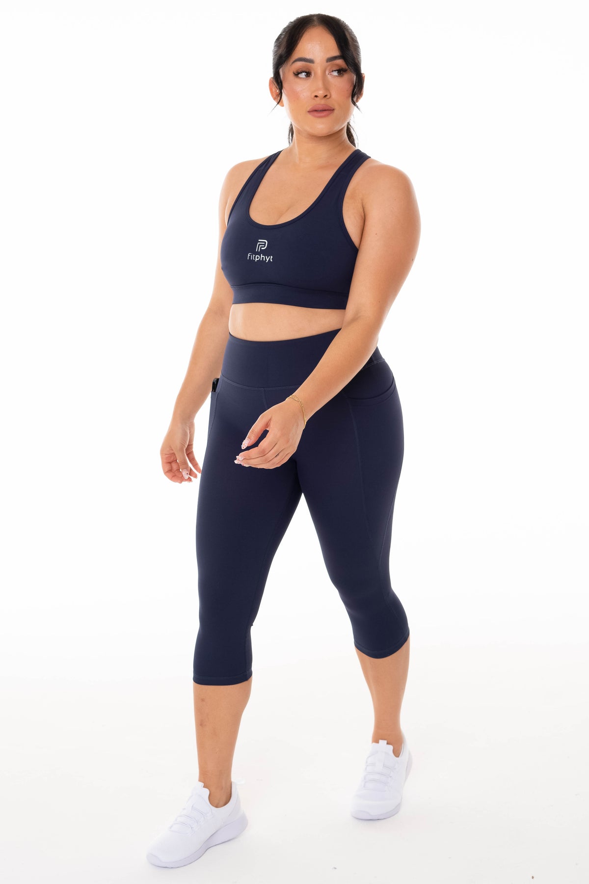 Endurance Midnight Navy High Rise 3/4 Pocket Leggings