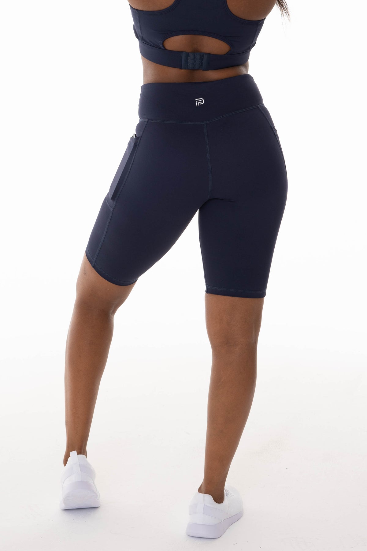 High Rise Midnight Navy Pocket Bike Shorts