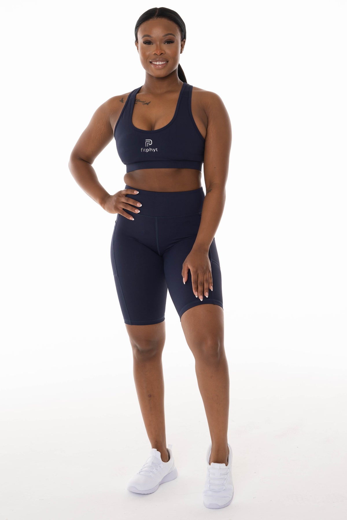 High Rise Midnight Navy Pocket Bike Shorts