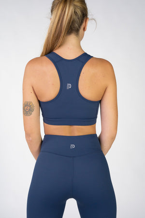 Infinity Navy Laser Cut Sports Bra