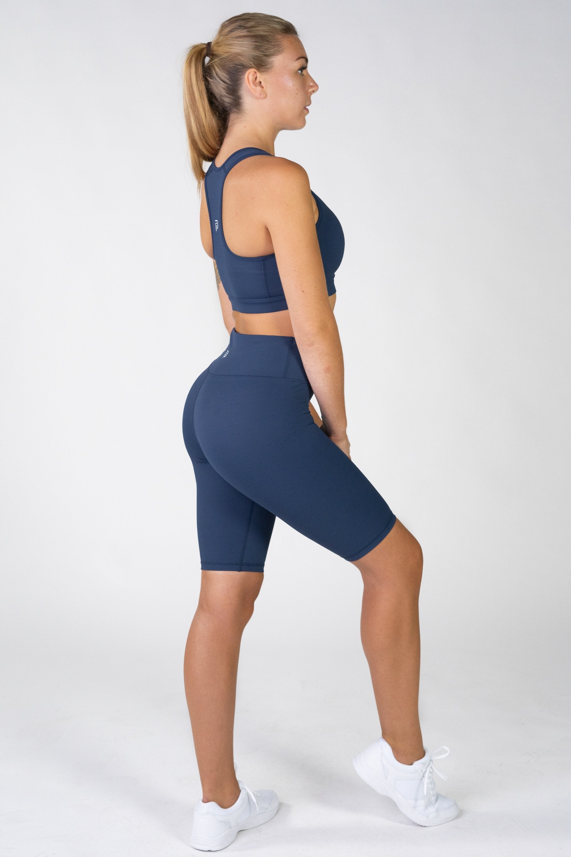 High Rise Infinity Navy Bike Shorts