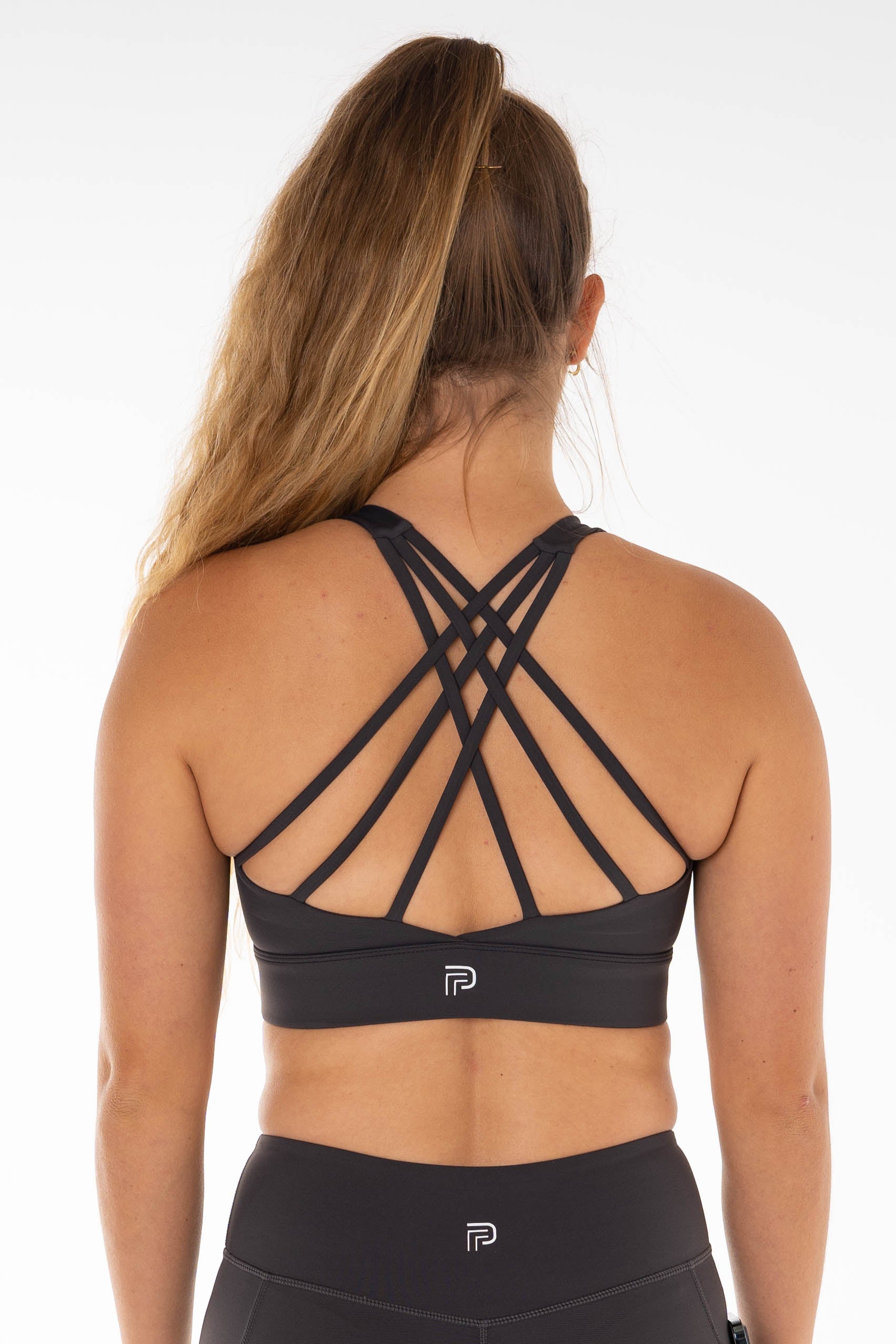 Empower Charcoal Strappy Sports Bra